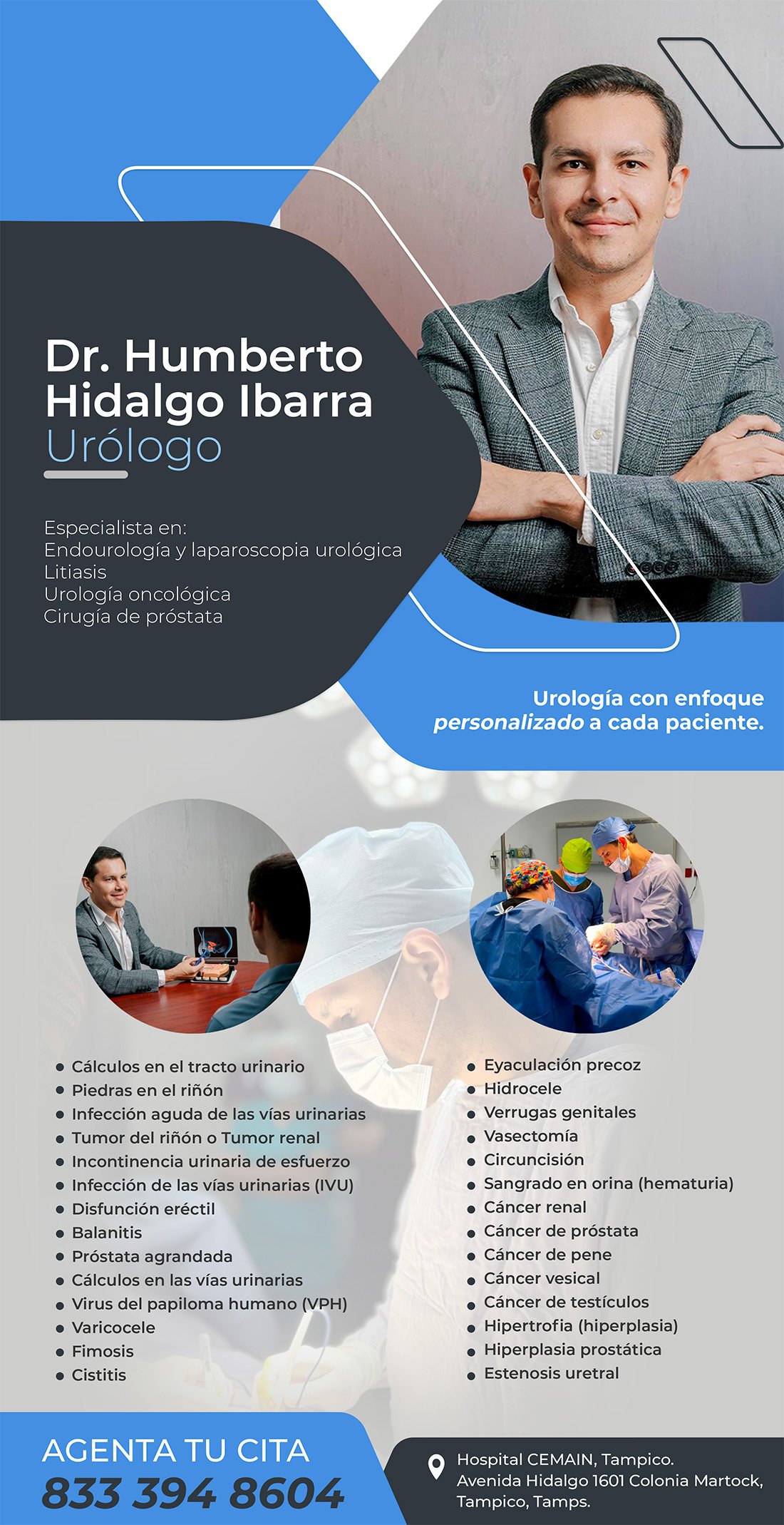 Dr. Humberto Hidalgo Cirujano Urólogo en Cemain Tampico