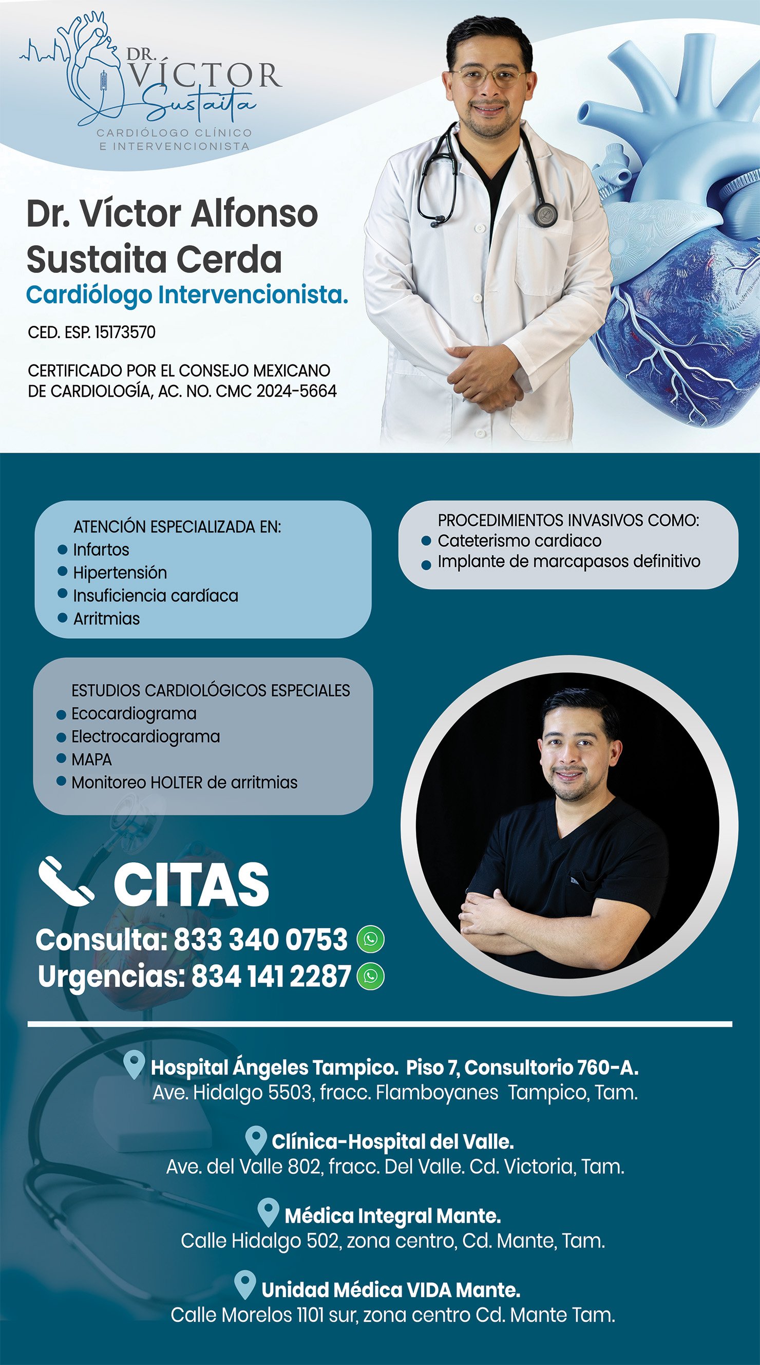 Dr. Víctor Alfonso Sustaita Cerda Cardiólogo en Tampico